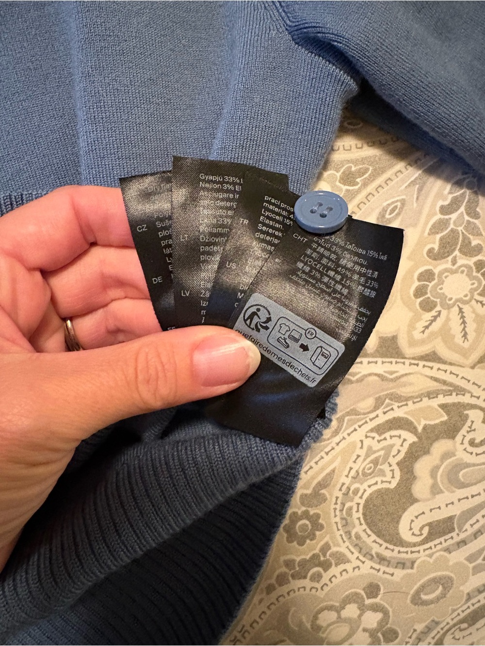 COS Light Blue Button-Front Cardigan - Picture 3 of 4